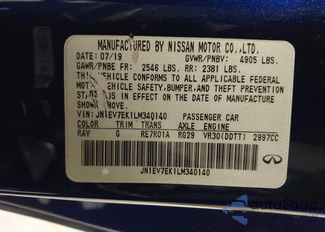 2020 Infiniti Q60 Luxe from USA, damaged, VIN JN1EV7EK1LM340140